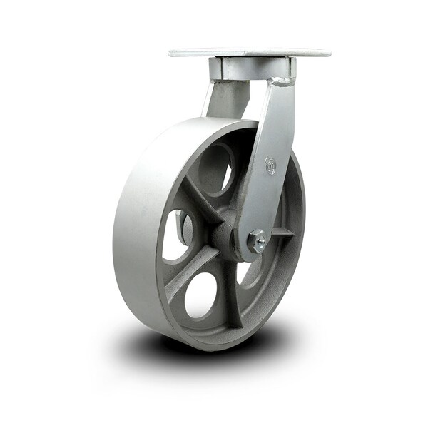 10 Inch Extra Heavy Duty Semi Steel Cast Iron Wheel Swivel Top Plate Caster SCC